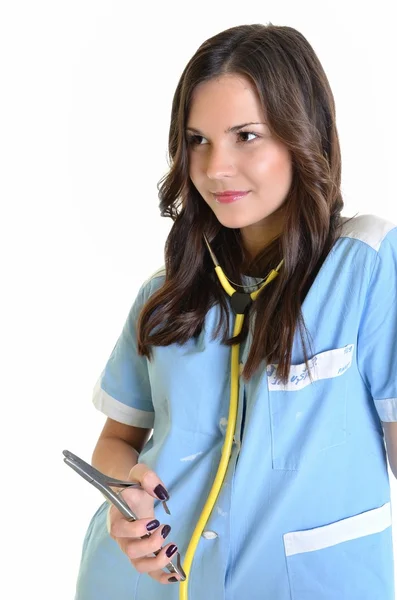Медсестра или врач изолированы — стоковое фото