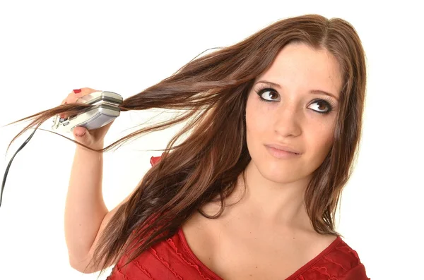 Porträt eines jungen schönen Mädchens mit Frisur — Stockfoto
