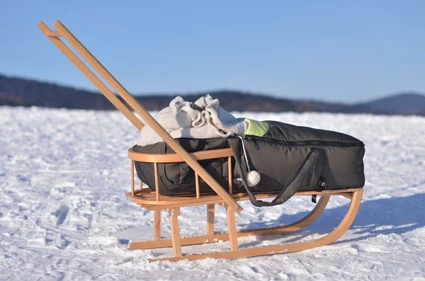 Wooden sled — Stock Photo, Image