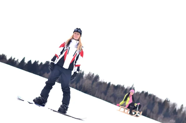 单板滑雪女子 — 图库照片
