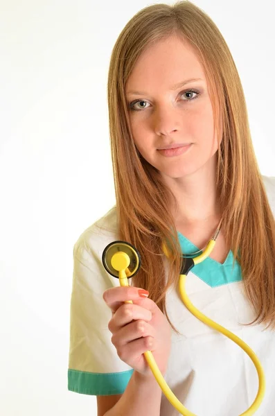 Retrato de feliz bem sucedido médico feminino — Fotografia de Stock