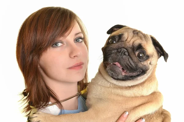 Veteriner Doktor ile köpek — Stok fotoğraf