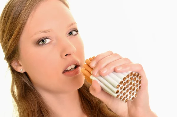 Smoking woman — Stock Photo, Image