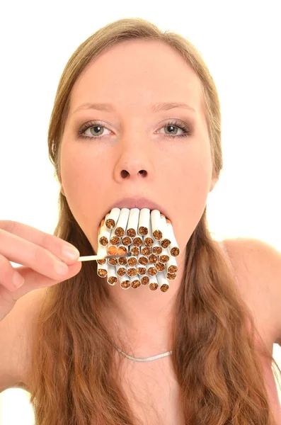 Sigara kadın — Stok fotoğraf