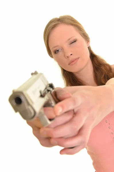 Γυναίκα με όπλο — Φωτογραφία Αρχείου