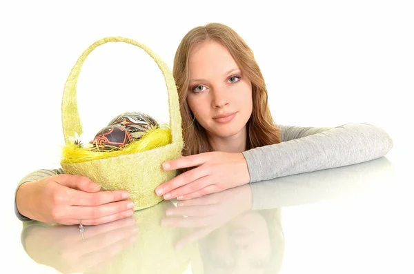 Woman with easter eggs — Stock Photo, Image