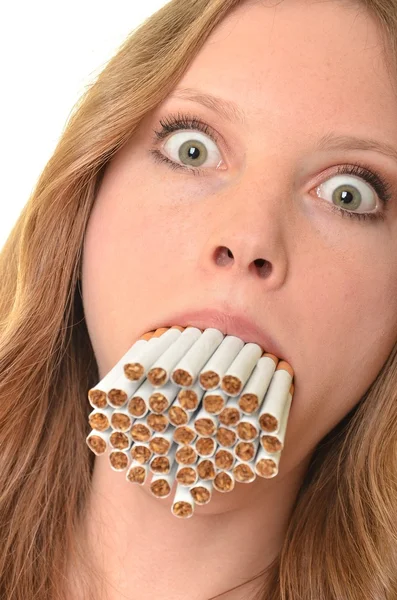 Donna fumatrice — Foto Stock