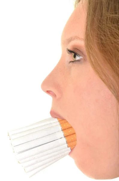 Κάπνισμα γυναίκα — Φωτογραφία Αρχείου