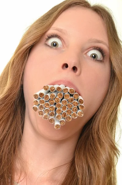 Rökning kvinna — Stockfoto