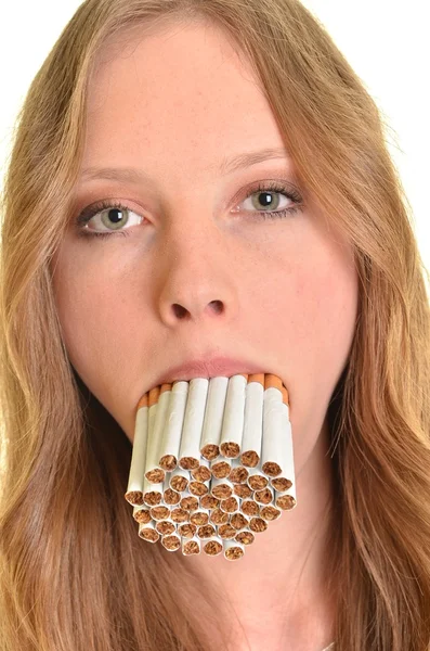 Donna fumatrice — Foto Stock