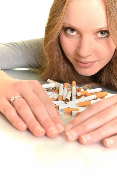 Meisje met sigaret — Stockfoto