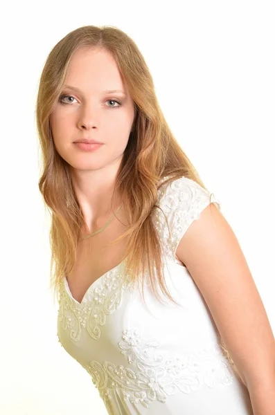 흰 옷을 입은 소녀 — 스톡 사진