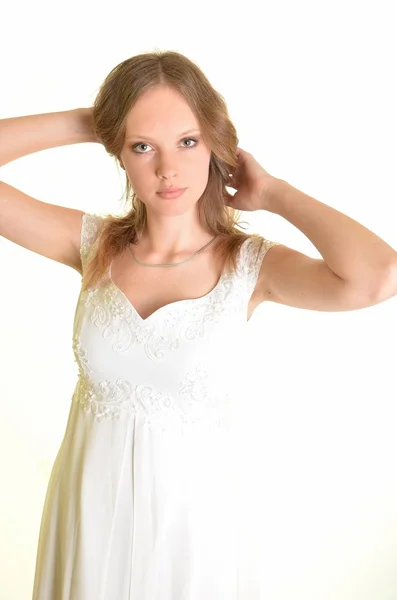 白いドレスの女の子 — ストック写真