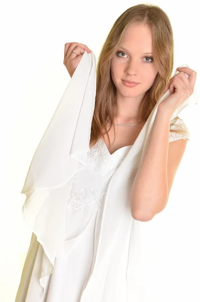 흰 옷을 입은 소녀 — 스톡 사진