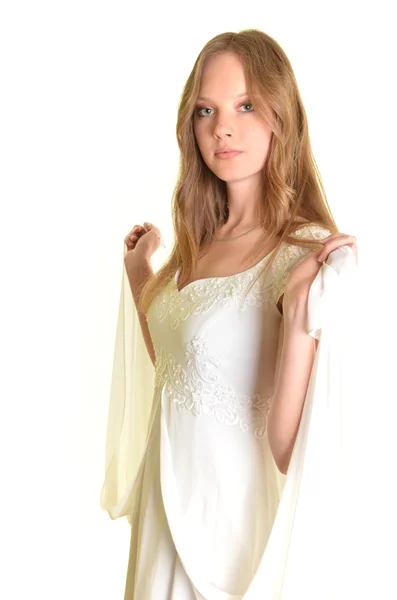Lány fehér ruhában — Stock Fotó