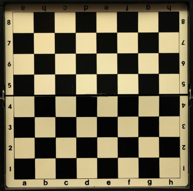 Black and white old empty chess board clipart