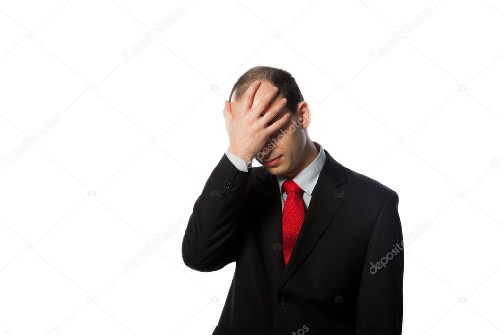 Despaired Businessman With Face In His Palm Stock Photo Image By C Lamarinx