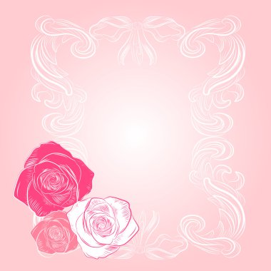 Sweet rose pink frame clipart