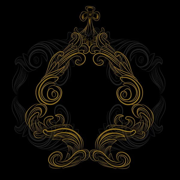 Klassisch goldene schwarze Rahmenkarte — Stockvektor