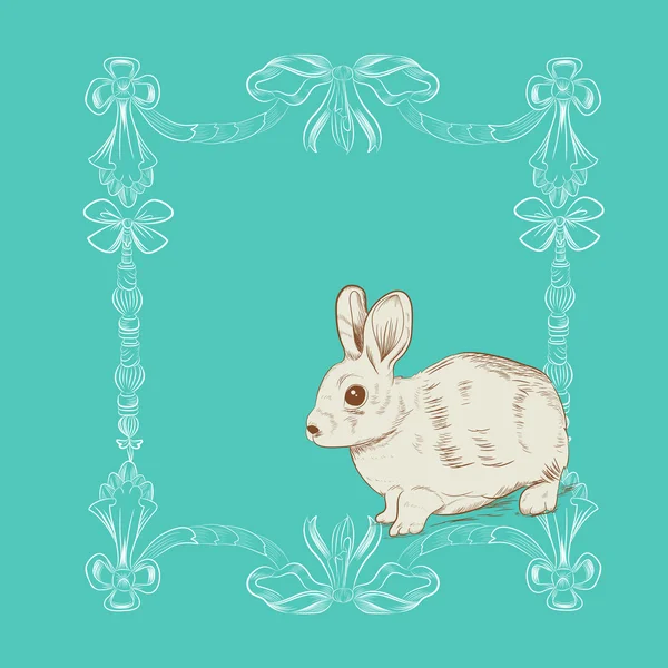 Cute bunny frame card — Stock Vector