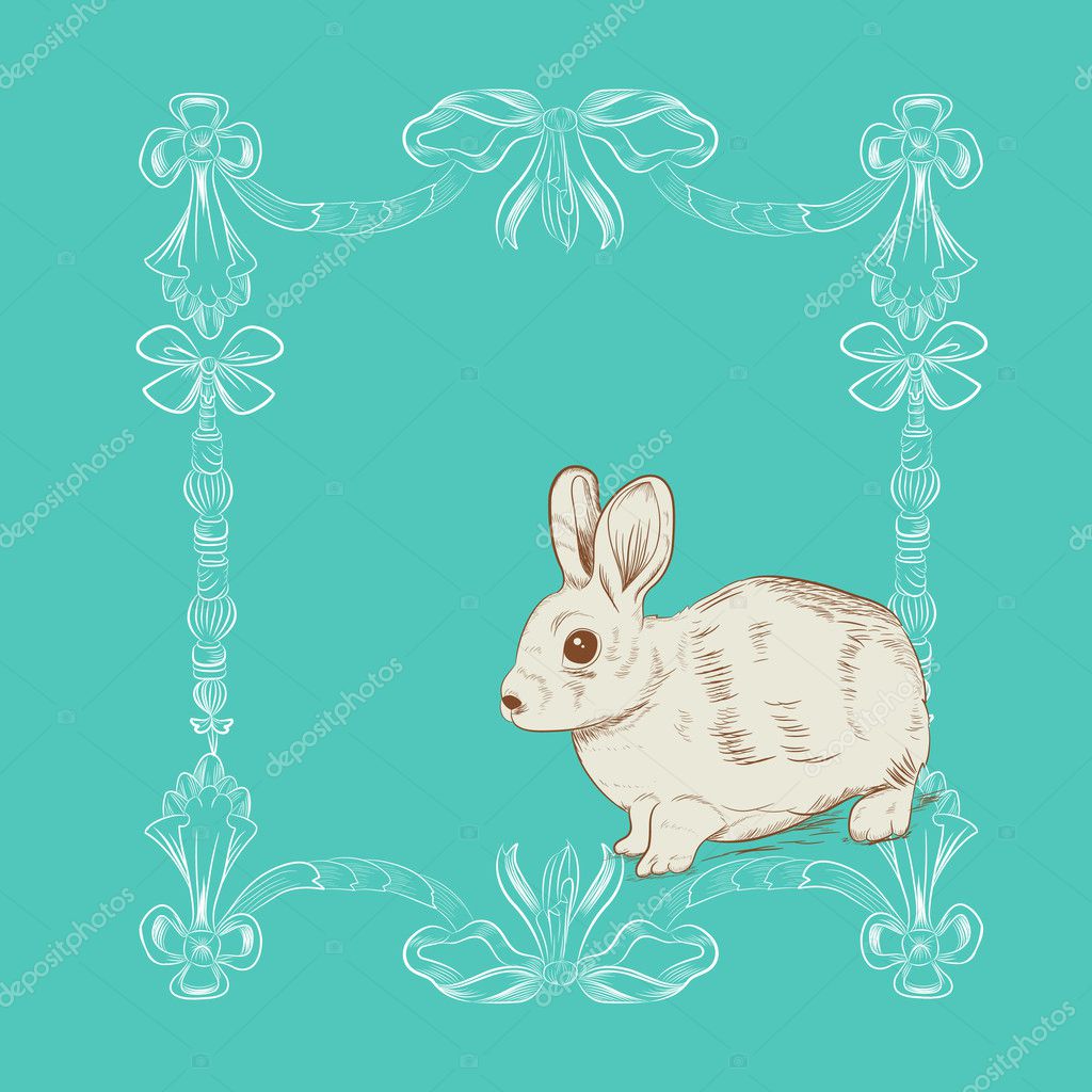 Cute bunny frame card Stock Illustration by ©quinky #9343155