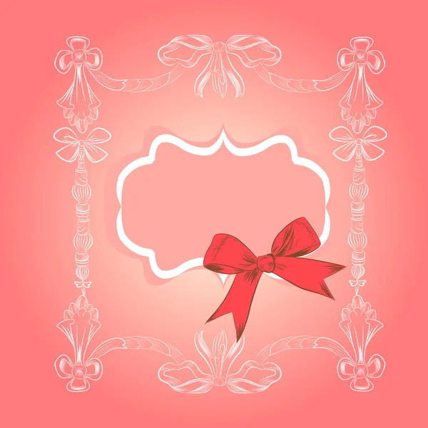 Carta cornice rosa dolce — Vettoriale Stock