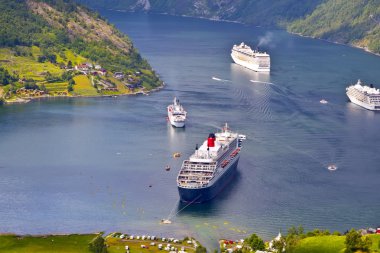 View of Geiranger fjord, Norway clipart