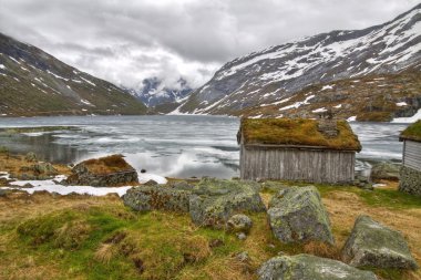 An old historic house in Norway clipart