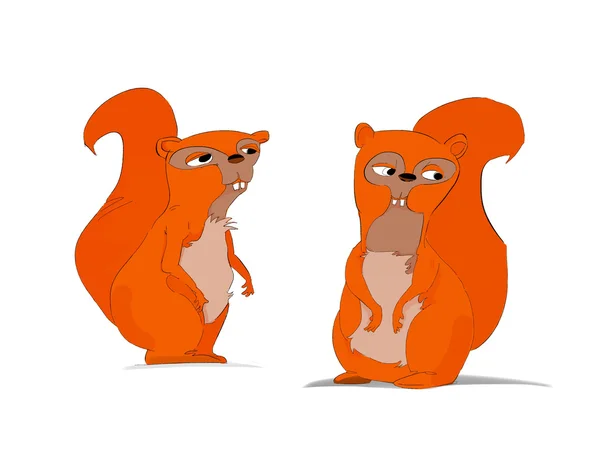 Grappige cartoon eekhoorns — Stockfoto