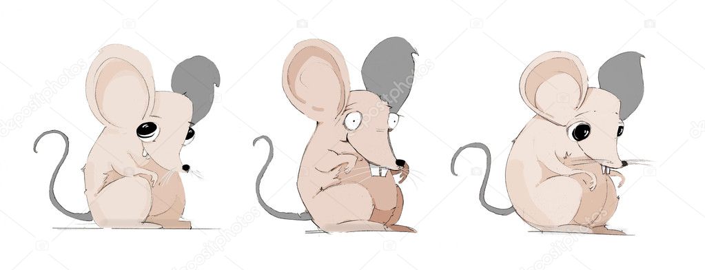 Crazy Mice Character Handrawn