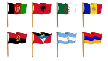 Flags of the World - letter A clipart