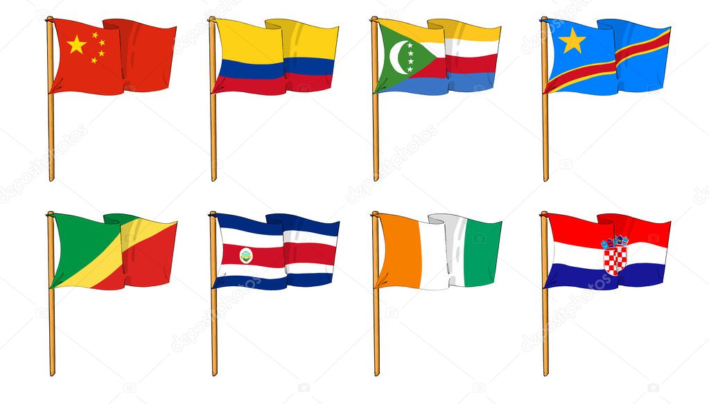 Hand-drawn Flags of the World - letter C