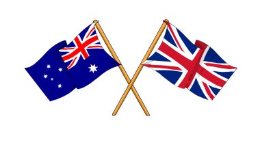 United Kingdom and Australia alliance and friendship clipart