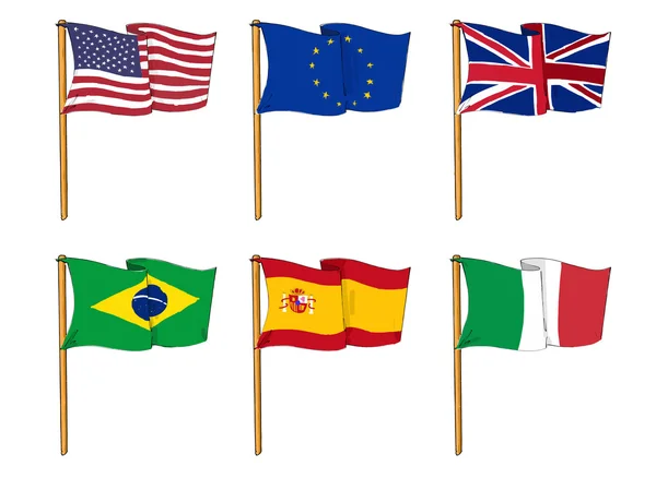 Bandeiras do mundo — Fotografia de Stock