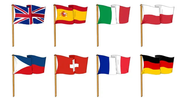 Vlajky Evropy — Stock fotografie