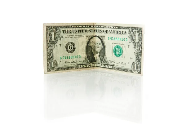 stock image One dollar on white