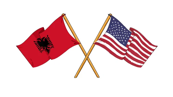 Американский и албанский союз и дружба — стоковое фото