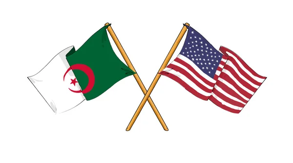 Američtí a alžírské spojenectví a přátelství — Stock fotografie