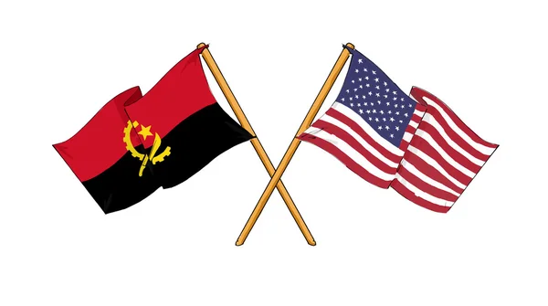 American and Angolan alliance and friendship — Stock Photo, Image