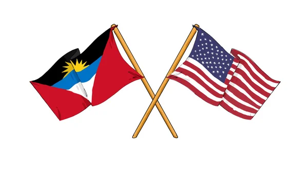 Amerykański i antiguańskiego Sojuszu i przyjaźń — Zdjęcie stockowe