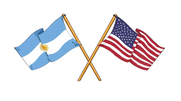 Alianza y amistad americana y argentina — Foto de Stock
