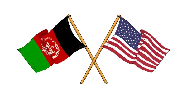 Aliança americana e afegã e amizade — Fotografia de Stock