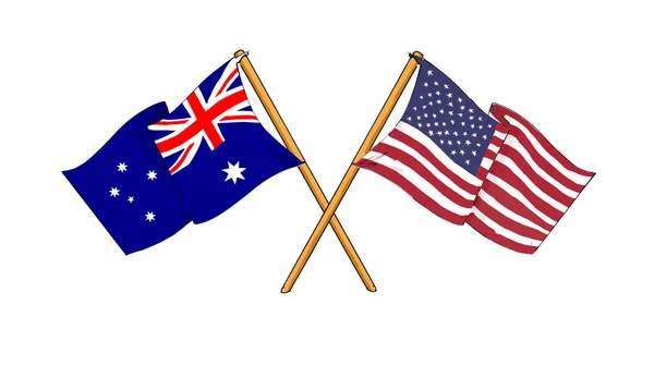 Amerikanische und australische Allianz und Freundschaft — Stockfoto