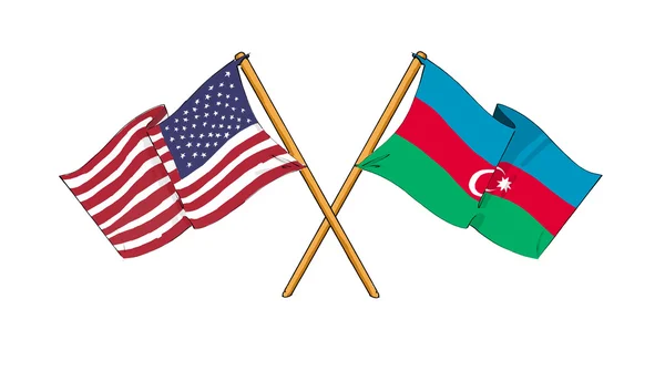 América e Azerbaijão - aliança e amizade — Fotografia de Stock