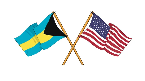 Aliança e amizade americana e bahamiana — Fotografia de Stock