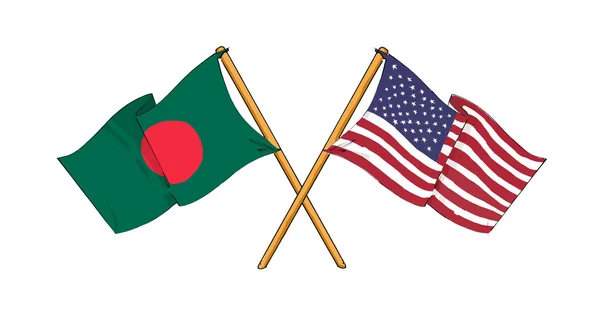 Amerika a Bangladéš - spojenectví a přátelství — Stock fotografie