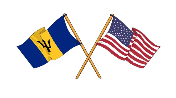 América y Barbados - alianza y amistad — Foto de Stock