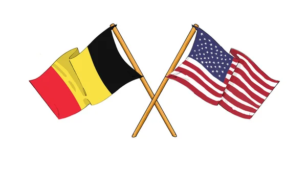 미국과 벨기에 얼라이언스와 우정 — 스톡 사진
