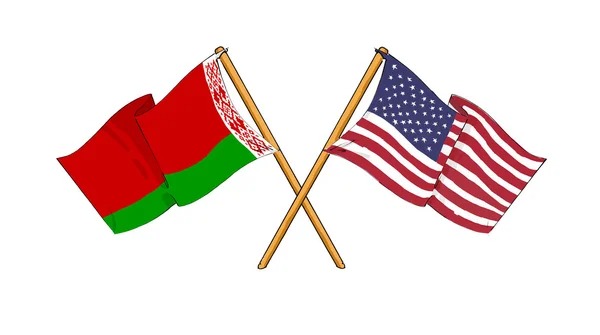 Americká a běloruské spojenectví a přátelství — Stock fotografie