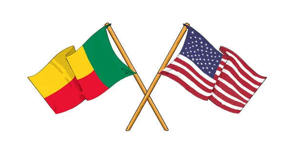 Alianza y amistad americana y beninesa —  Fotos de Stock